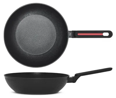 Wok Antihaftbeschichtung 28 cm schwarz für alle Herdarten