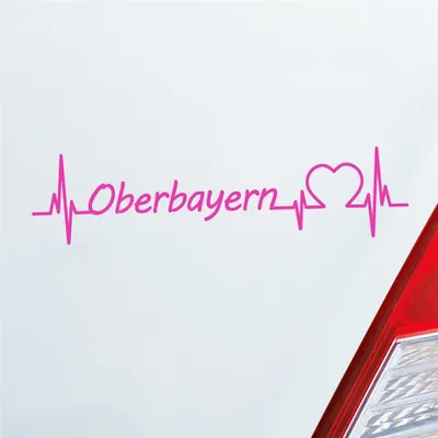 Produktbild von Auto Aufkleber Oberbayern Puls Herzschlag mit Ferien Region Motiv 19x4 cm Pink Sticker Heckscheibenaufkleber