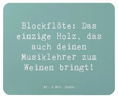 Produktbild von Mr. & Mrs. Panda Mouse Pad Spruch Blockflöte Humor - Meeresbrise - Geschenk, Musik, Instrument, Altblockflöte, mousematte, computer mauspad, Spielen lernen, Musikschule