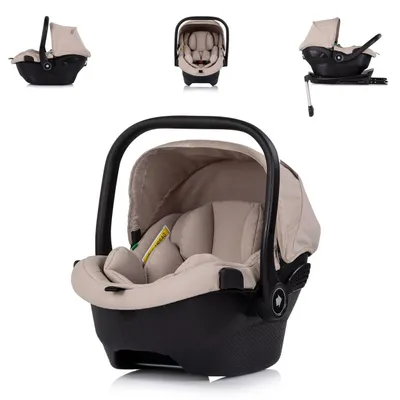 Produktbild von Chipolino Set Babyschale Pearl i-Size (40-85cm) Isofix-Basis-Station Adapter hellbraun