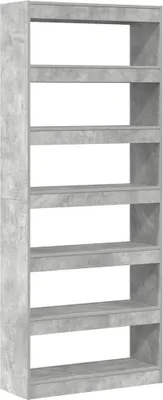 Immagine prodotto di vidaXL Libreria con ripiano in cemento grigio 80 x 30 x 198 cm materiale a base di legno