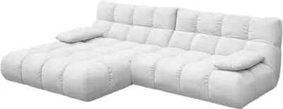 Produktbild von KAWOLA Sofa VIVIEN Ecksofa Feincord weiß Longchair links