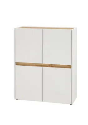 Produktbild von Highboard City - Weiß Wotan Eiche