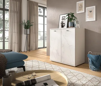 Produktbild von Kommode Stone | weiß | Marmoroptik