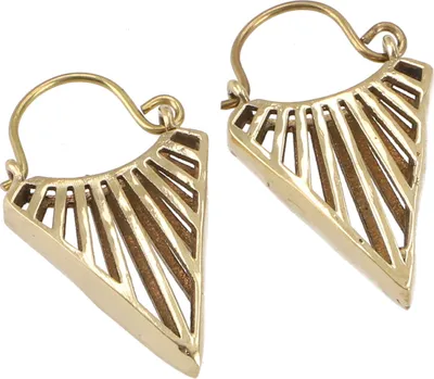 Produktbild von Tribalohrringe aus Messing, Boho Ethnoohrringe, Goaschmuck - Model 4/gold, Gold-Farben, 3,5*2 cm, Ohrringe + Ohrstecker Modeschmuck