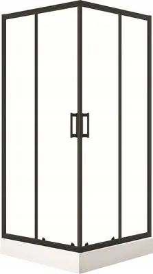 Produktbild von Adgo Bresso Dusche Duschkabine Duschwand Komplettdusche Quadratisch 80X80 Mit Schwarzem Duschbecken