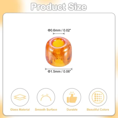 Produktbild von 2000 Stš¹ck Glasperlen zum Auff?deln, 1,5 mm Mini Perlen Set fš¹r Armb?nder Selber Machen Glas Bugle Perlen fš¹r DIY Ohrringe, Halsketten, Armb?nder, Schmuckherstellung, Orange