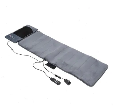 Produktbild von Massage Sitzauflage - Ganzkörper Massagematte - Shiatsu Massage - Wärme & Vibration - 3 Timerstufen - Weiche Polsterung - 126x50 cm - Grau