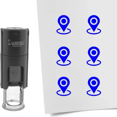 Produktbild von CombiCraft Selbstfärbender Stempel 'Stecknadel' in der Farbe Blau, Ø10mm