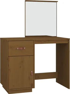 Produktbild von vidaXL Schminktisch Honigbraun 95x50x134 cm Massivholz Kiefer