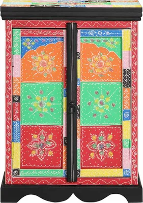Obrázok produktu pre vidaXL Konzolový stolík s policou a úložným priestorom, viacfarebný, 50 x 30 x 70 cm