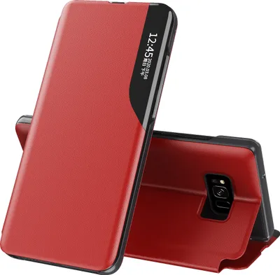 Image de Etui pour Galaxy S8, Smart View Window Flip StandPolyuréthaneLeather Protective Case for Samsung Galaxy S8 red
