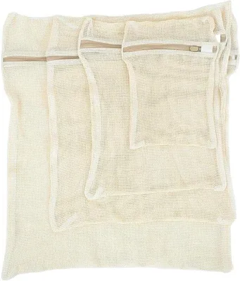 Obrázek produktu pro Bavlněné sáčky na prádlo - Síťované sáčky - Chrání oblečení - Prodyšná bavlna - 30x20 cm - Béžová