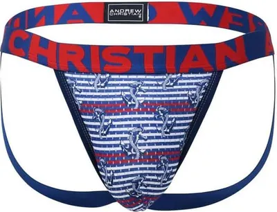 Image de Andrew Christian - Sous-vêtement Jockstrap Hommes - Anchor Mesh Jock w/ ALMOST NAKED® - 1x Taille S