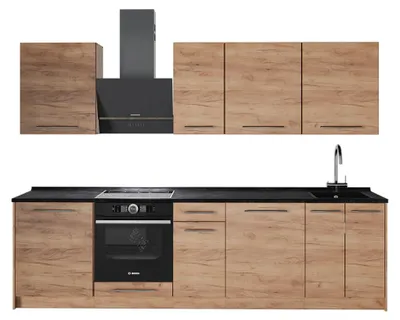 Produktbild von Küchenzeile Vicco Fame-Line Goldkraft Eiche/Goldkraft Eiche 280 cm, AP Anthrazit, Model 64196