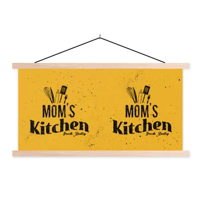 Produktbild von MuchoWow® Textilposter Küche - Mutter - Vintage 60x30 cm mit holzfarbenen Rahmen - Dekoration