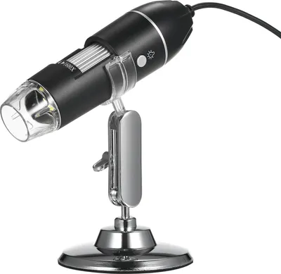 Produktbild von 321P 1000X fuer IOS und Android 2-in-1-HD-Digitalmikroskop, tragbares Handmikroskop, neues 2-Millionen-Digitalmikroskop mit Metallstaender