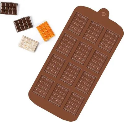 Produktbild von Kleine Silikon-Schokoladenformen mit 12 Vertiefungen und Antihaftbeschichtung