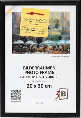 Image de Cadre photo en bois 20 x 30 cm à suspendre, en pin, noir élégant