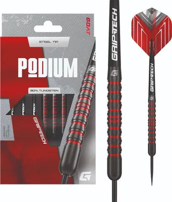 Produktbild von GOAT – Podium Black Red 80% Tungsten Dartpfeile, 20 Gramm, Schwarz & Rot, Mit Extra Flights und Shafts, Steeldarts, Profi Dartpfeile Set, 3 Steeldart Pfeile