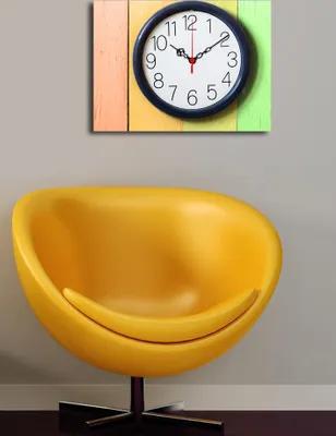 Zdjęcie produktu dla Opviq, 3040CS- CLA1628, kolorowy, zegar ścienny, 30 x 40, 100% płótno zamszowe