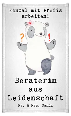 Produktbild von Mr. & Mrs. Panda Handtuch Beraterin Leidenschaft - Weiß - Geschenk, Witzig, Design, Gästetuch, Spruch, Kleines, Klein, Eröffnung, Lustig, gäste wc, Beruf