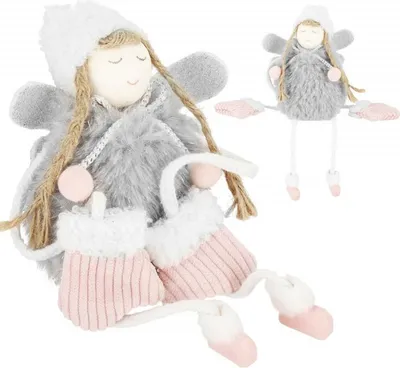 Obrázek produktu pro Anděl s šedými křídly 22cm, vánoční dekorace