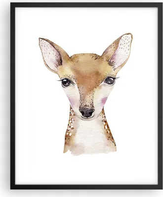 Produktbild von Gerahmtes Poster - Schwarzer Rahmen - Damhirschkuh Grafiken Kinder - 40x50 cm - Wand Bild - Wanddeko - Wandbilder - Kunstposter - Wandposter - Bilderrahmen - Bilder - Kunstdruck - P2BPA40x50-4449