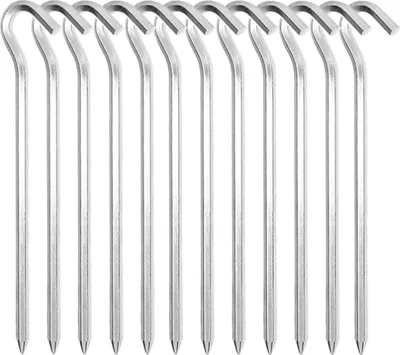 Produktbild von Metall Aluminium Heringe Markisen Zeltheringe, 12 Stück 18cm Metall Zelthaken Aluminium Heringe Erdnägel für Garten, Erdnägel, Camping, Markisenheringe, Angeln und Camping