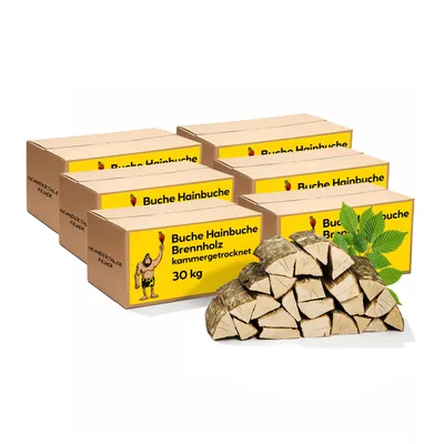 Produktbild von Neandertaler Feuer Brennholz Buche Kaminholz - Buchenholz Grillholz 25 cm 180 kg | Hartholz Feuerholz | Holz für Grill Kamin Smoker Ofen | Firewood