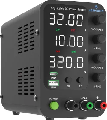 Obrázek produktu pro Napájecí zdroj pro lavičky, dva USB porty, nastavitelný výstupní proud, 32 V, 10 A