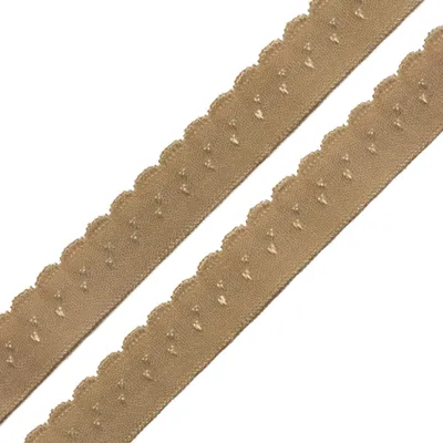 Wäschegummi Faltgummi Ziergummi 12mm Faltgummi ab 1m elastisches Einfassband Saumband beige