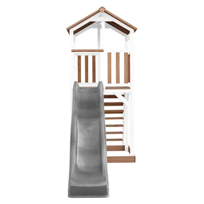 Zdjęcie produktu dla AXI Beach Tower Brown/white - Grey Slide, Domek dla dzieci na nóżkach, 3 lat(a), Ślizgawka, Brązowy, Szary, Biały