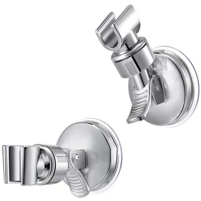 Produktbild von 2er Set Duschhalter mit Saugnapf Verstellbar 360° Drehbar Für Duschkopf Handbrause Wandhalterung Ohne Bohren Silber