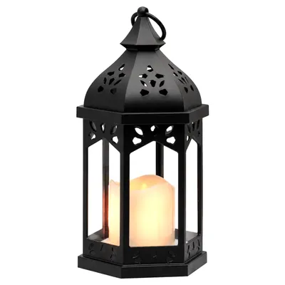 Produktbild von MasterLED LED-Laterne 28,5 cm Flammeneffekt 1800 K Schwarz, batteriebetrieben
