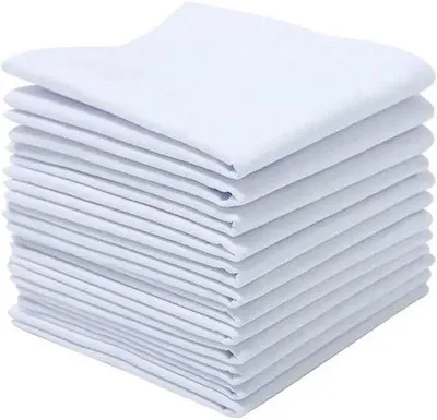 Produktbild von Famanu Stoffservetten 12 Stück 50x50 cm – Weiß – Wiederverwendbare Luxusservetten für Dinner oder Hochzeit