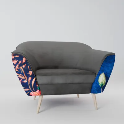 Immagine prodotto di SpaceRebels Poltrona soggiorno - Poltrona relax divano singolo per camera da letto - Poltrona TV - Poltrona imbottita con gambe in legno - grigio