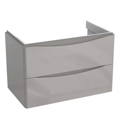 Produktbild von Hängender Waschbeckenunterschrank mit 2 Schubladen Grau Hochglanz AUSTIN 79 x 52 x 45 cm Badschrank