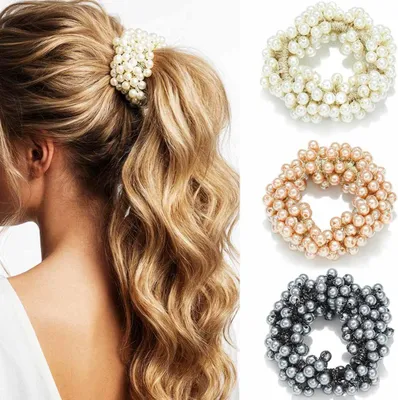 Produktbild von Perlen-Haargummis als ausgefallener Haarschmuck für Damen