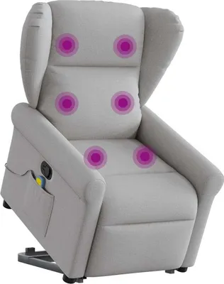 Produktbild von Hochwertig Massagesessel mit Aufstehhilfe Wolkengrau Stoff 3303393
