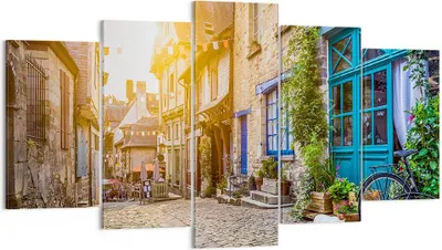 Produktbild von Bild auf Leinwand - Leinwandbild - stadt straße katze - 160x85cm - Wand Bild - Wanddeko - Leinwanddruck - Bilder - Kunstdruck - Wanddekoration - Leinwand bilder - Wandkunst - EA160x85-3711