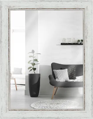 Produktbild von MendeFrames Wandspiegel H690 Vintage 25x38 cm weiß