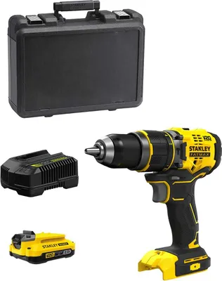 Image de Perceuse-visseuse à percussion STANLEY FatMax SFMCD721D1K (1 x 2,0 Ah + chargeur + coffret)