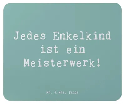 Produktbild von Mr. & Mrs. Panda Mauspad Spruch Enkelkinder Meisterwerk - Meeresbrise - Geschenk, mousematte, laptop, Enkelkind, pc mousepad, Dankeschön, Mouse Pad, familiäre Bindung