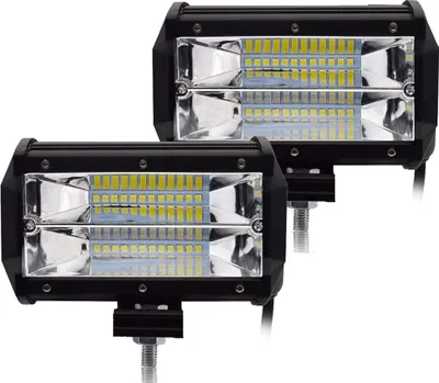 Immagine prodotto di Greenmigo 2 pezzi 72W LED luci di lavoro, doppia fila, fari LED, adatto per fuoristrada, camion, ATV, UTV, carrello da golf, barca, veicoli agricoli