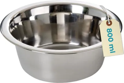 Produktbild von Standard Edelstahl Napf 16,5 cm 800 ml Futternapf Wassernapf Hunde Katzen Hundenapf Katzennapf Freßnapf Ersatznapf Rostfrei