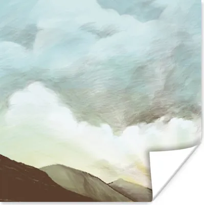 Produktbild von MuchoWow® Poster Himmel - Berg - Farben 100x100 cm - Babyzimmer