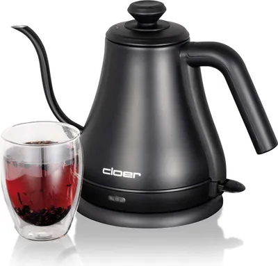 Produktbild von Cloer 4960 Wasserkocher Gooseneck mit geschwungenem Ausguss für 0,8 l, abnehmbarer Deckel, Füllmengenmarkierung, Trockengeh- & Überhitzungsschutz,