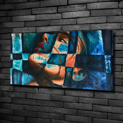 Produktbild von Tulup® Leinwandbild -100x50 cm - Wandkunst - Drucke auf Leinwand - Leinwanddruck  - Kunst: modern & klassisch - Blau - Frau Abstraktion
