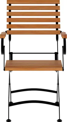 Produktbild von home24 Gartenstuhl - 2er-Set - Akazie Massiv / Stahl - Akazie / Schwarz